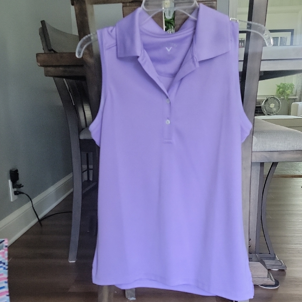 Callaway Lavender Sleeveless Polo Top